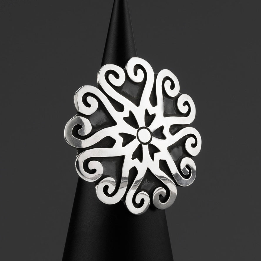 spirals of love Taxco silver ring