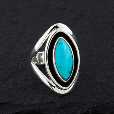 spirit stone silver and turquoise ring