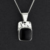 square black obsidian pendant