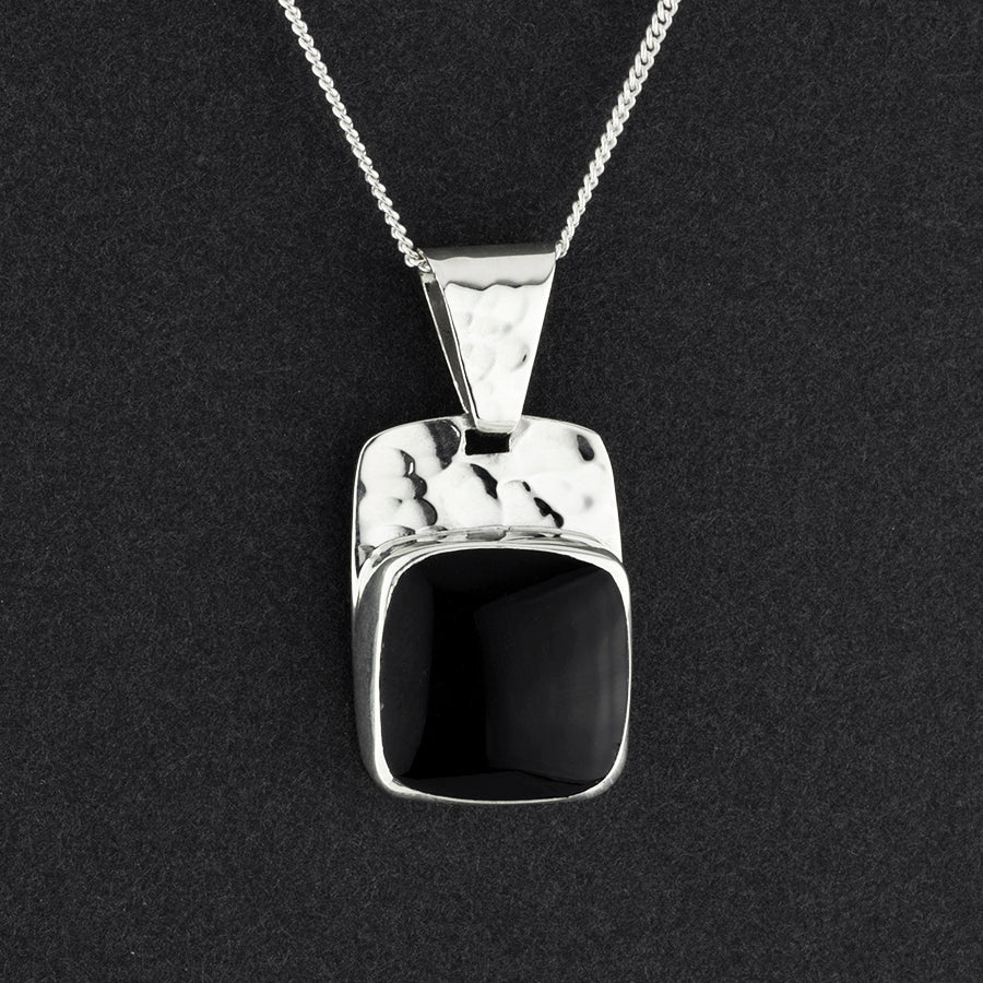 square black obsidian pendant 