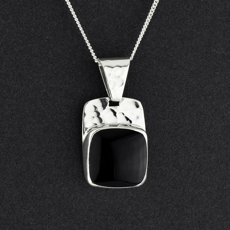 square black obsidian pendant 