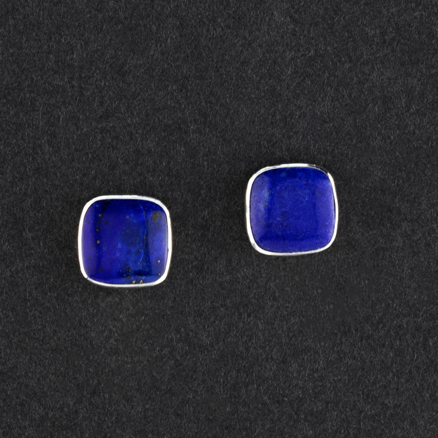 square lapis lazuli stud earrings