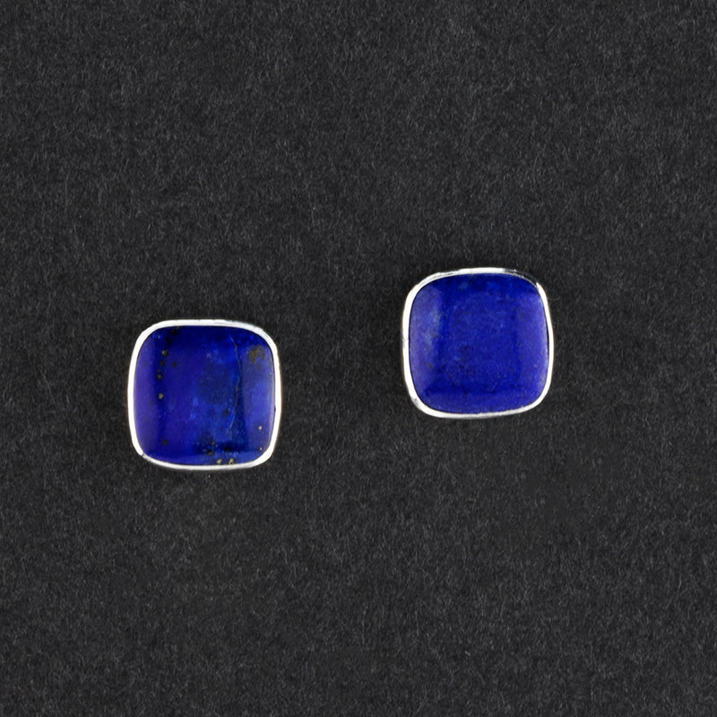 square lapis lazuli stud earrings