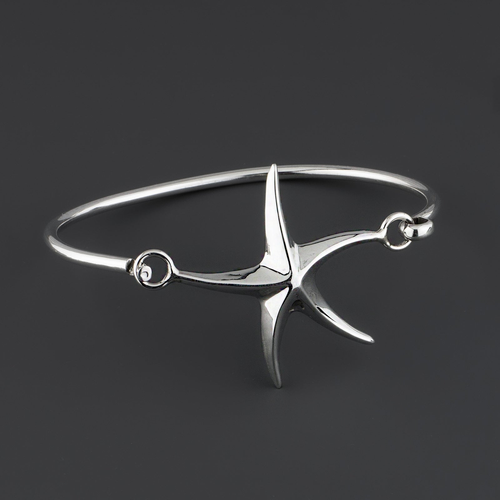 starfish sterling silver clasp bangle