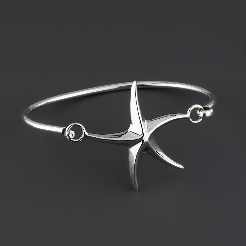 starfish sterling silver clasp bangle