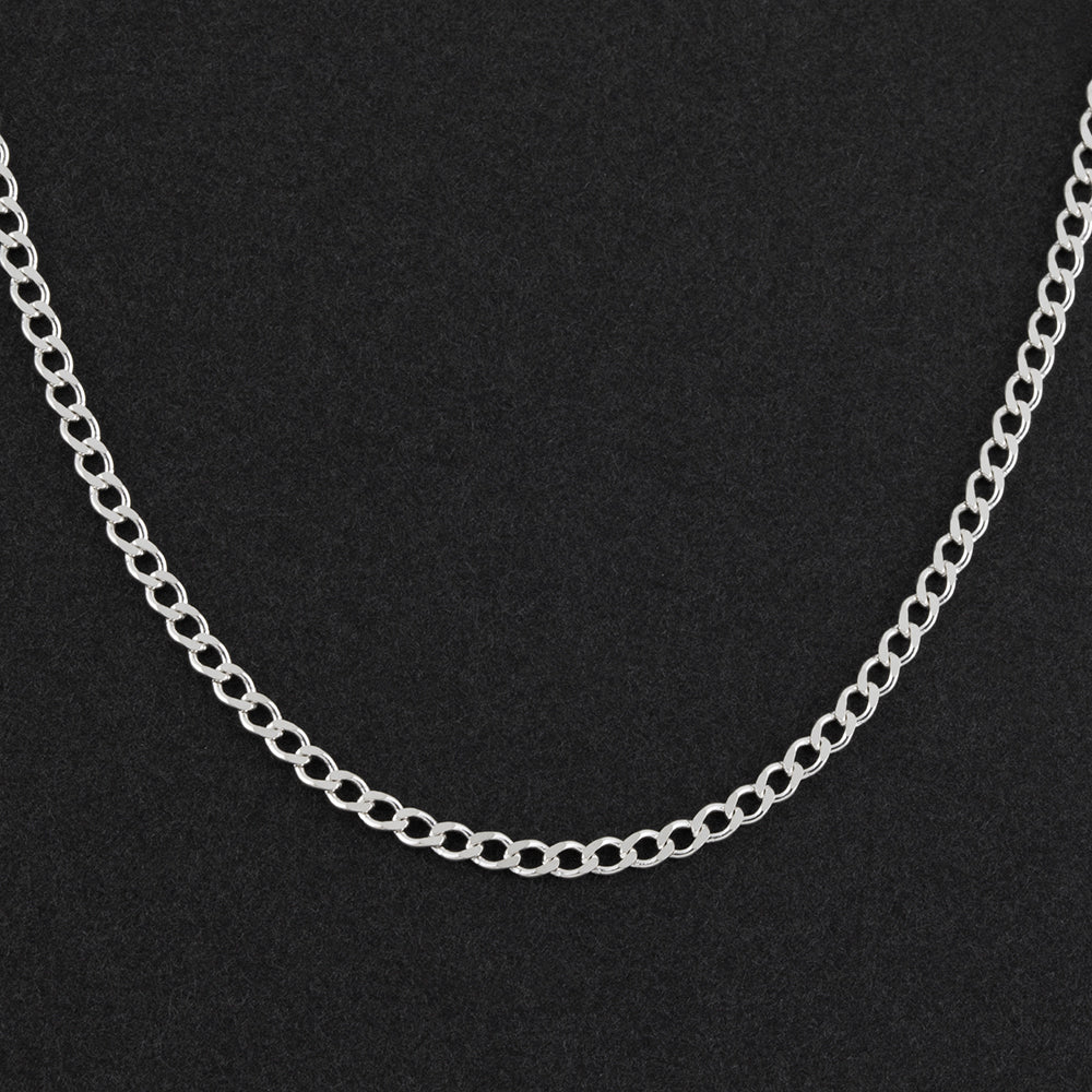 Sterling Silver 4mm Curb Chain Necklace | Everyday Silver Chain