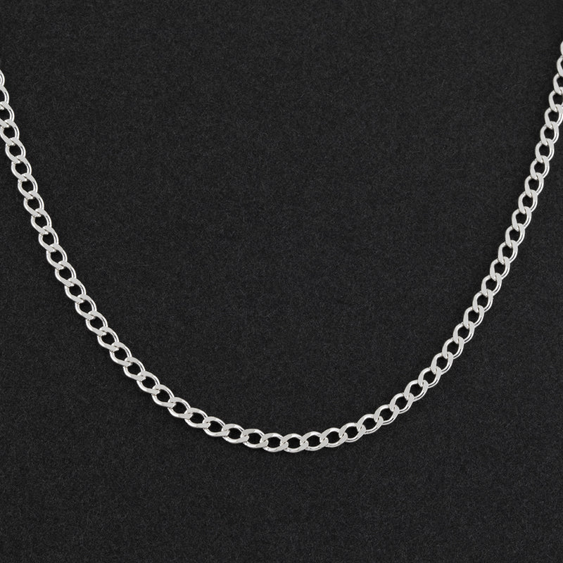 sterling silver 4mm curb chain necklace