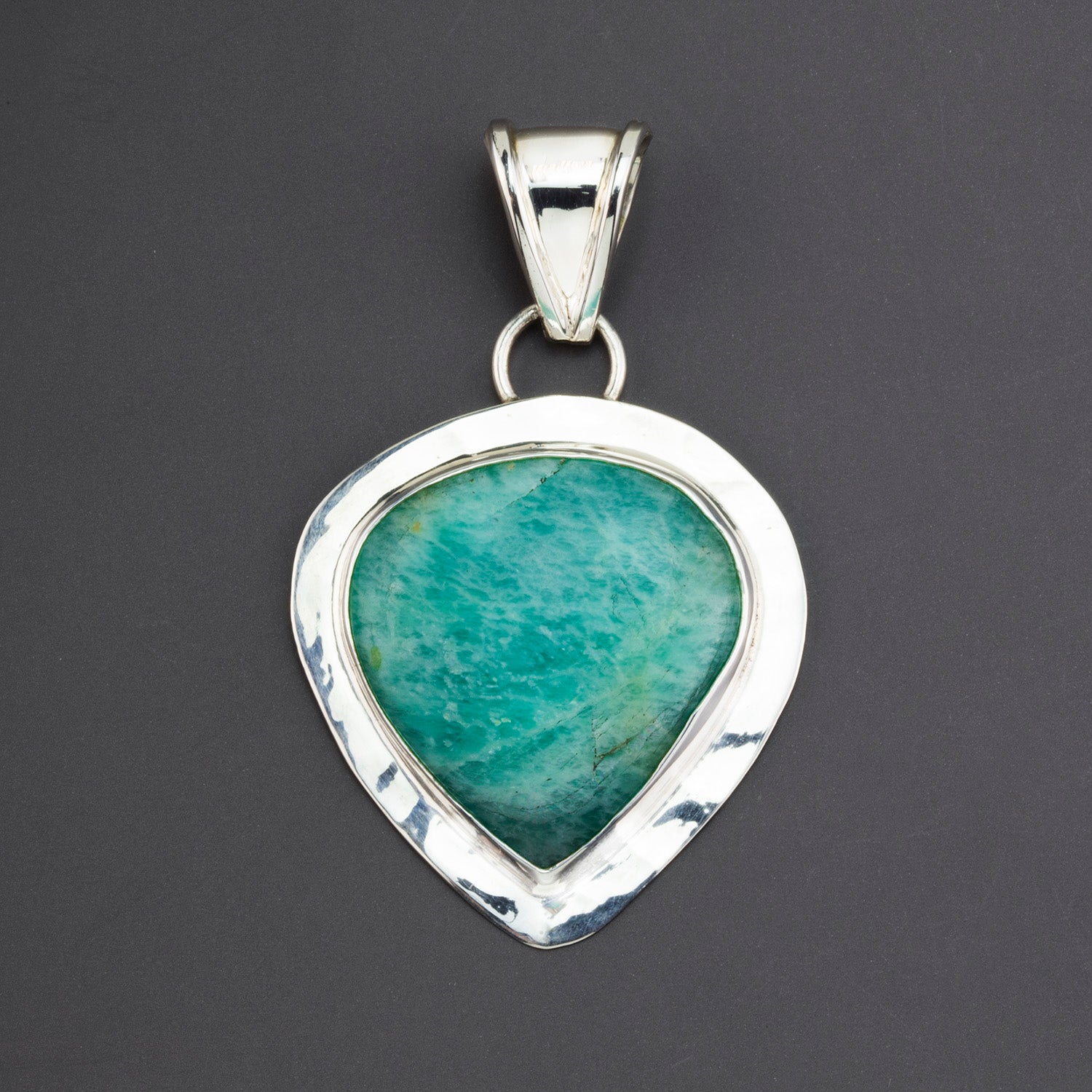 sterling silver amazonite pendant
