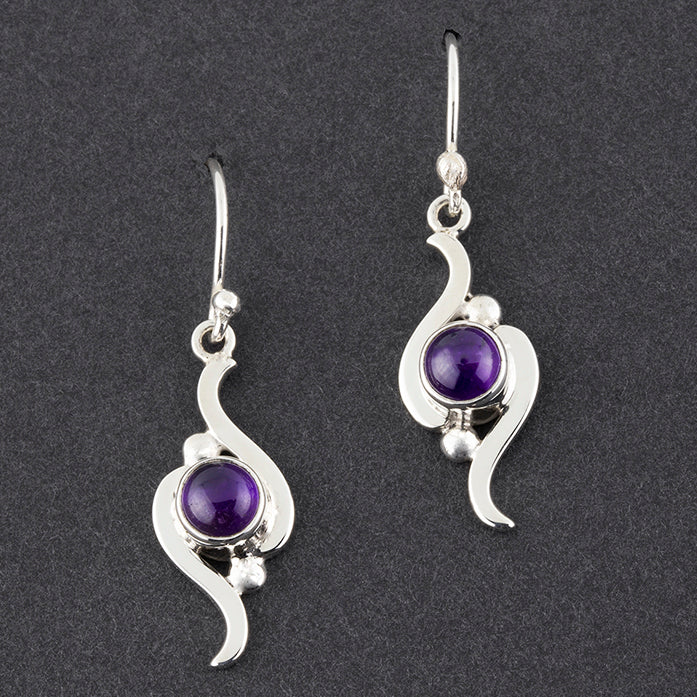 sterling silver and amethyst dangle earrings
