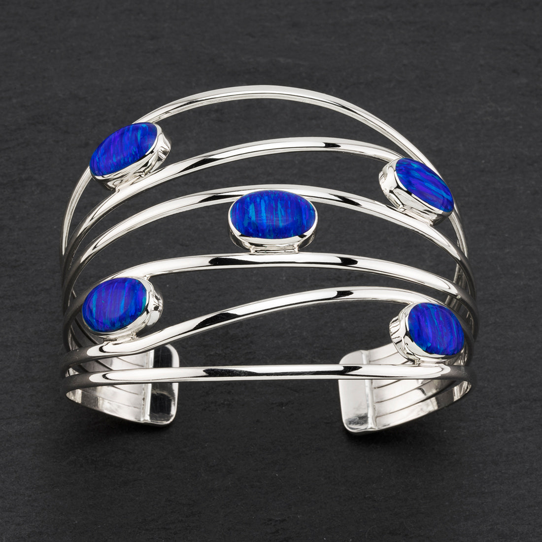 sterling silver and Australian opal cuff bracelet