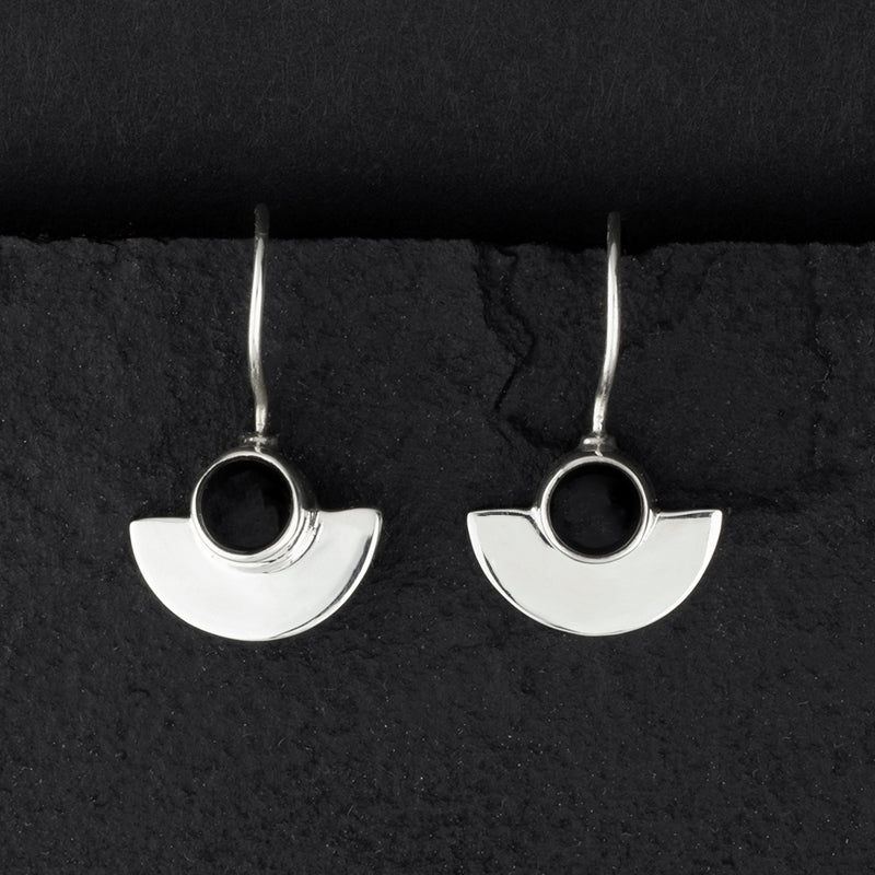 sterling silver and black onyx drop earrings