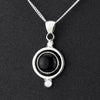 sterling silver and black onyx pendant necklace