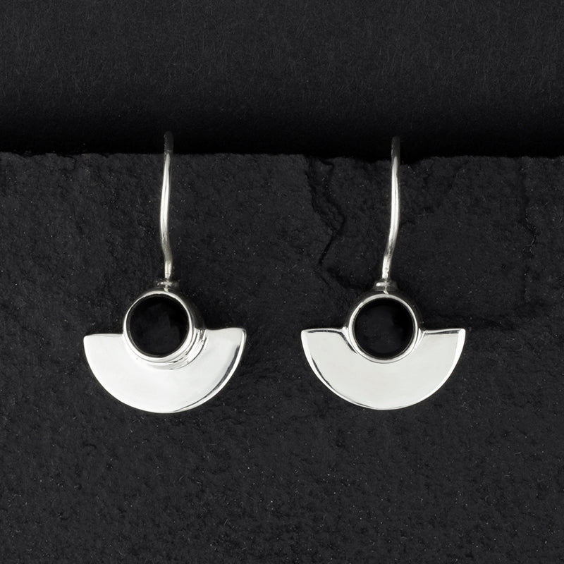 sterling silver and black onyx stone earrings