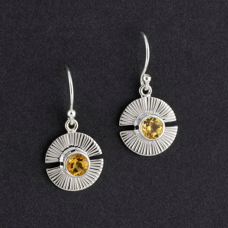 sterling silver and citrine drop earrings