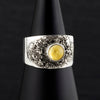 sterling silver and citrine wide band ring
