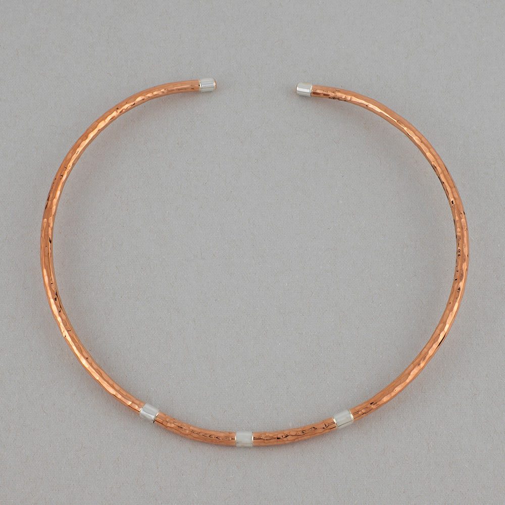 sterling silver and copper choker necklace