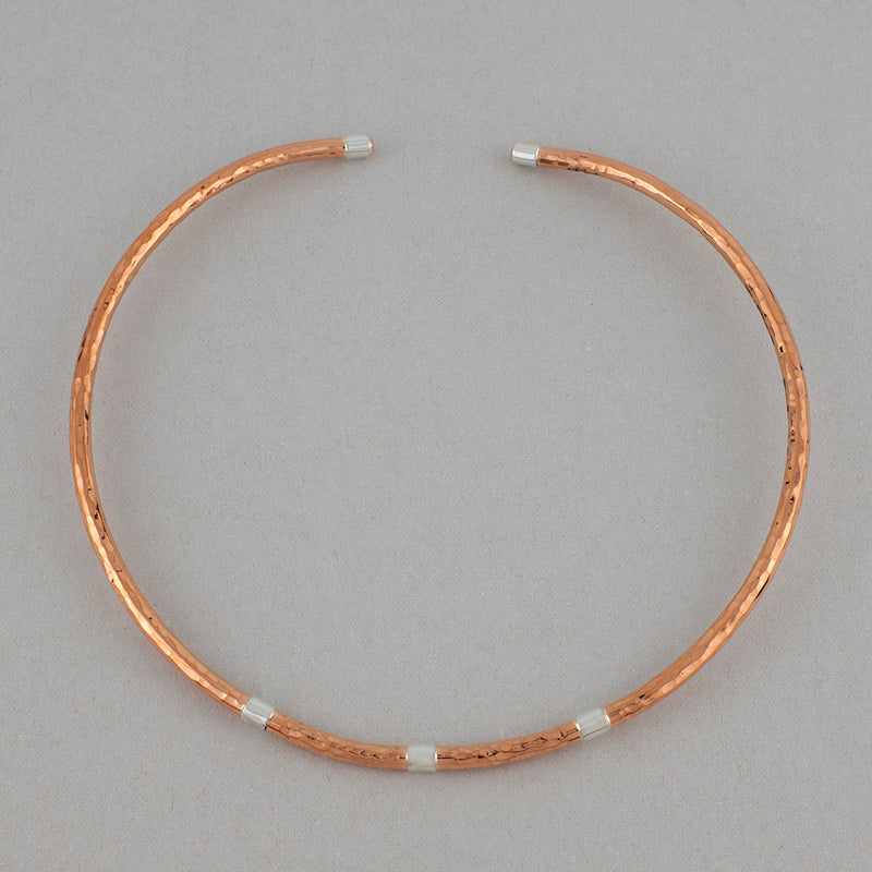sterling silver and copper choker necklace