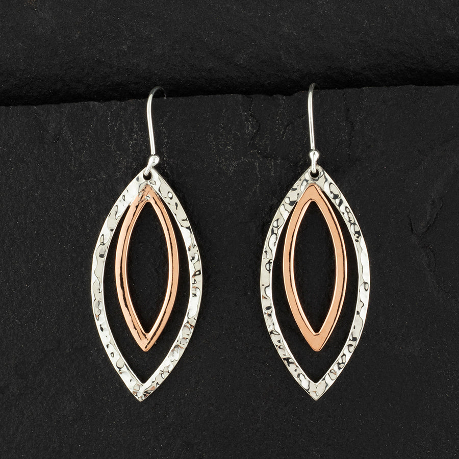 sterling silver and copper statement earrings