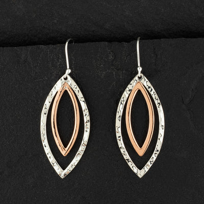 sterling silver and copper statement earrings