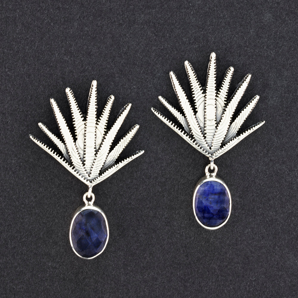 sterling silver and lapis agave earrings