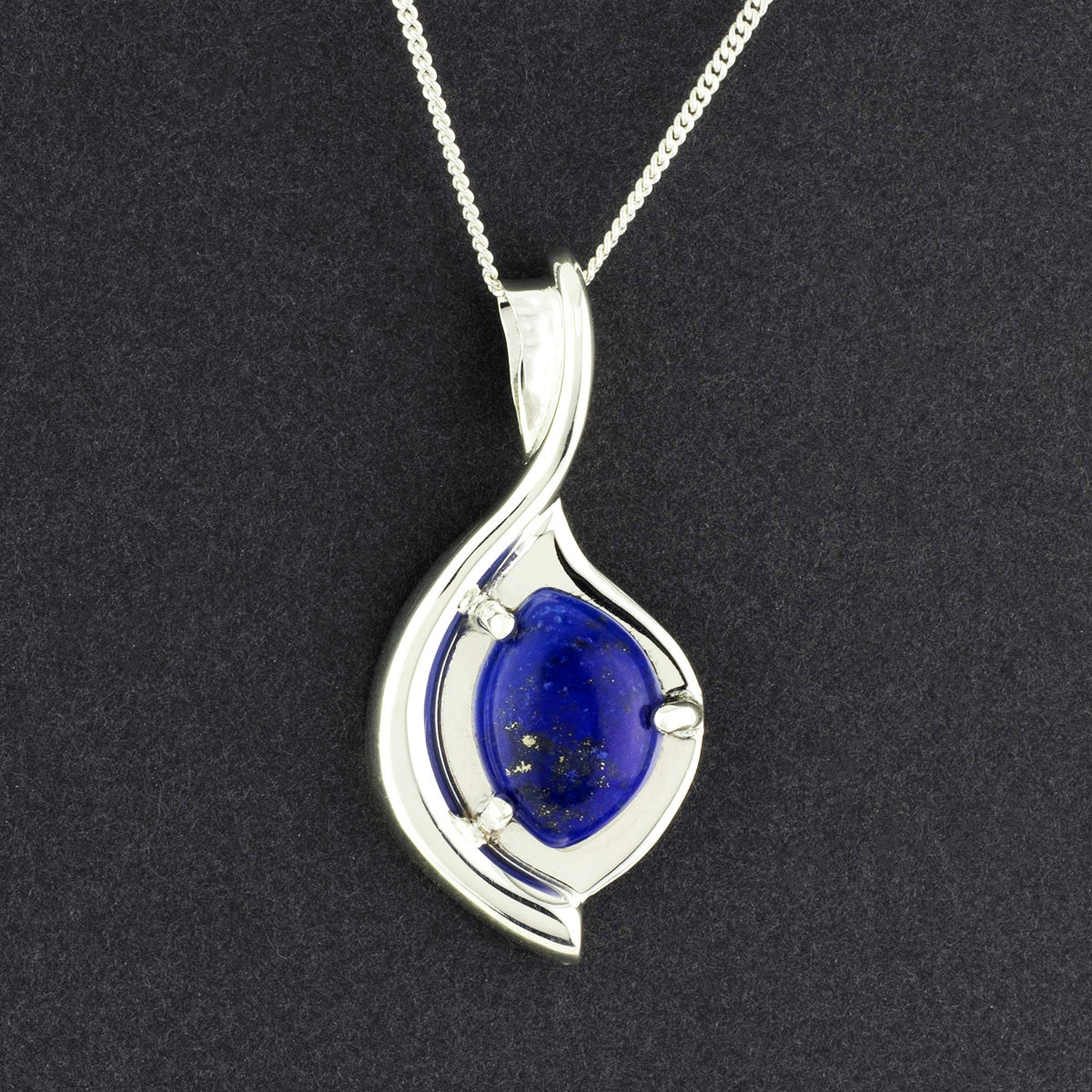 sterling silver and lapis lazuli pendant necklace