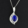 sterling silver and lapis lazuli pendant necklace