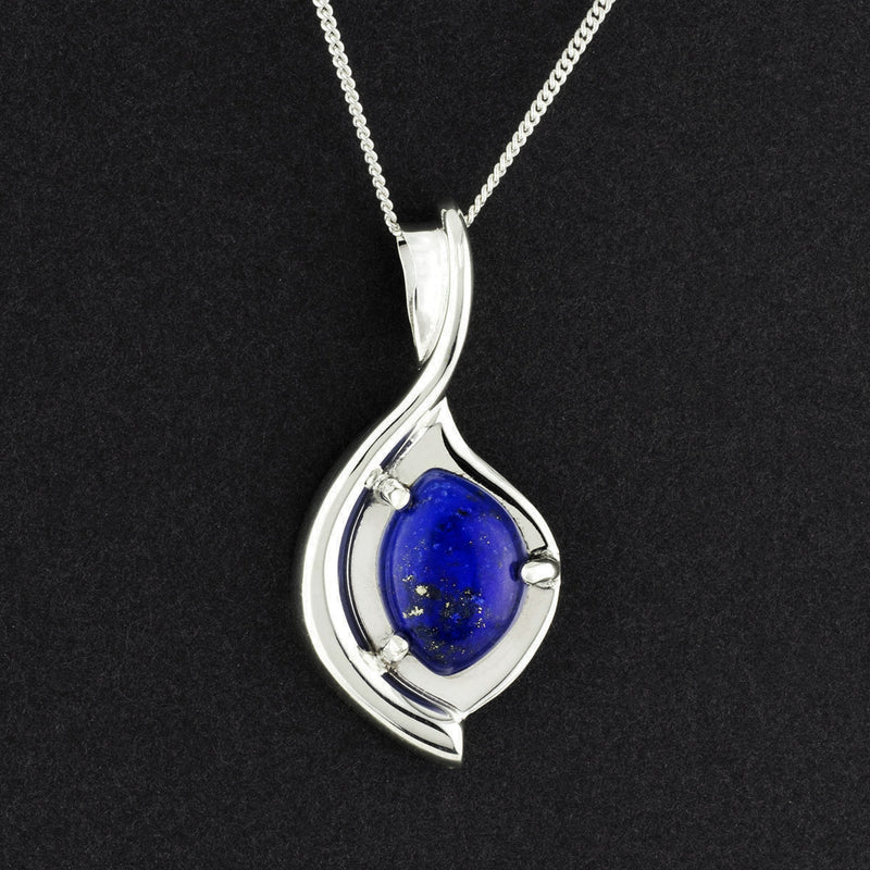 sterling silver and lapis lazuli pendant necklace