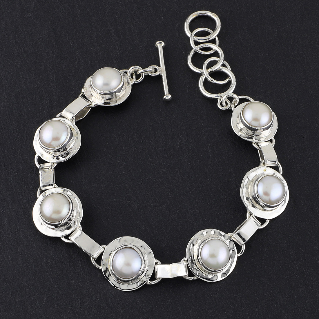 sterling silver and pearl bracelet