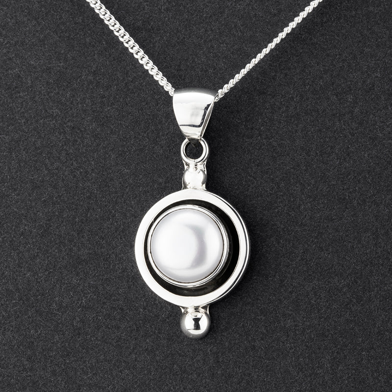 sterling silver and pearl pendant necklace