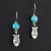 sterling silver and turquoise fish dangle earrings