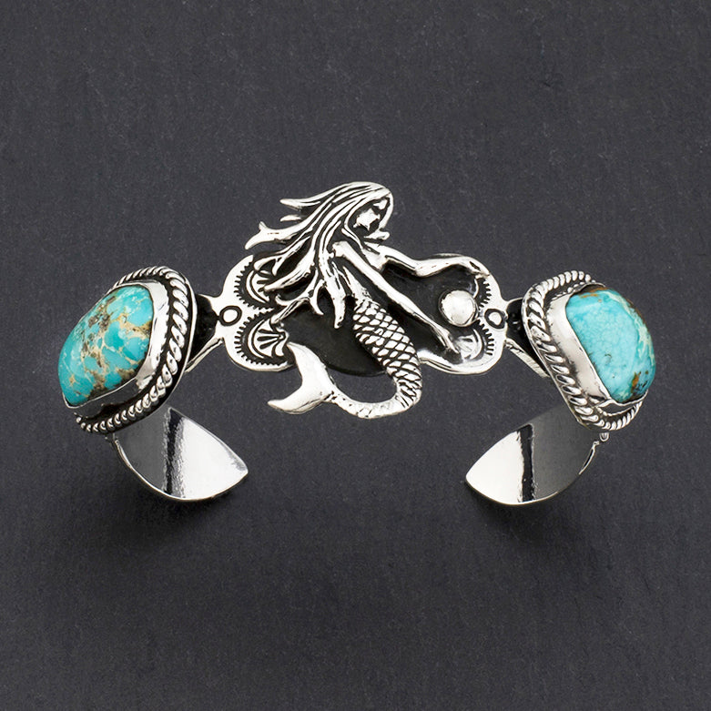 sterling silver and turquoise mermaid bracelet