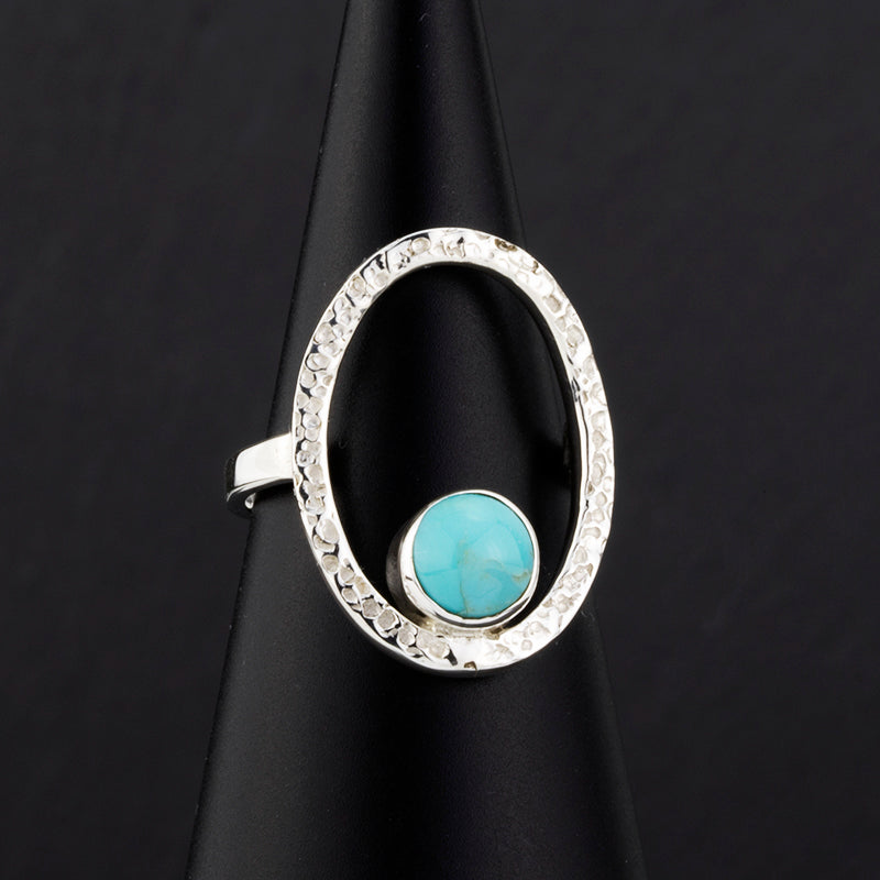 sterling silver and turquoise open oval ring