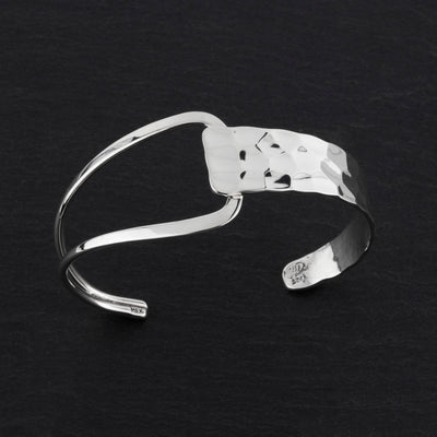 sterling silver asymmetric cuff bracelet