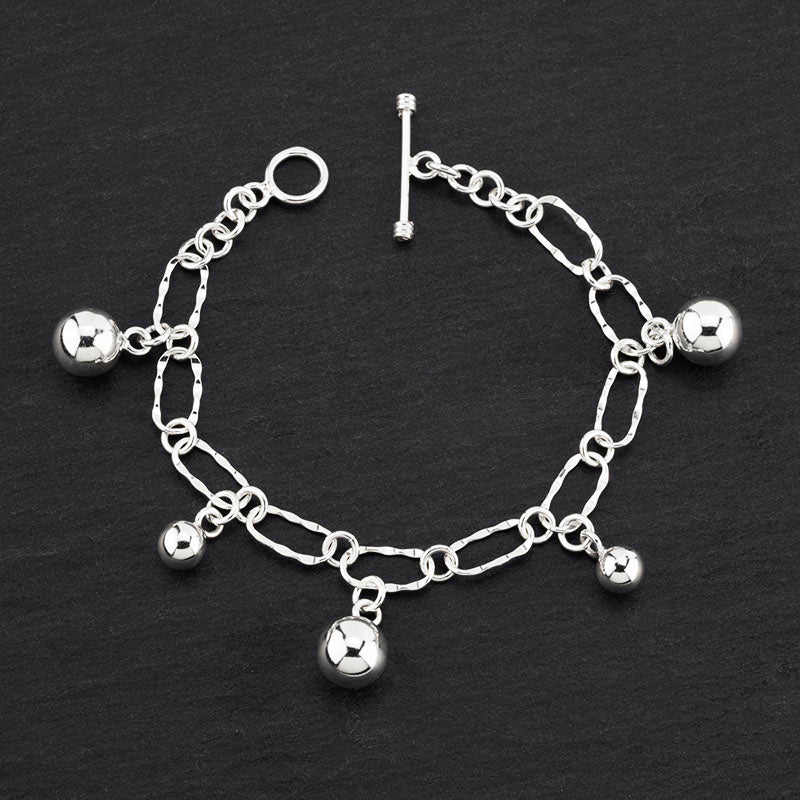 sterling silver ball charm bracelet