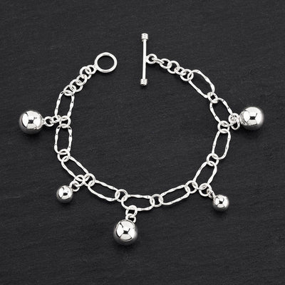 sterling silver ball charm bracelet