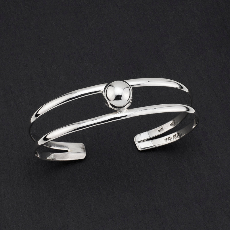sterling silver ball cuff bracelet