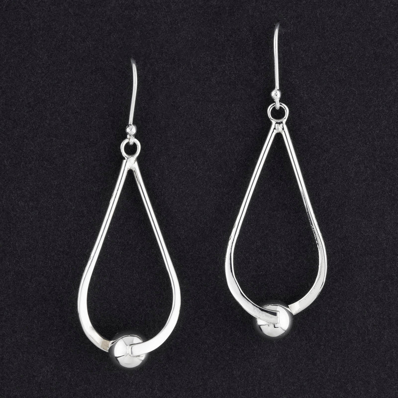 sterling silver ball teardrop earrings