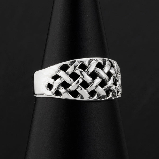 sterling silver basket weave ring