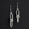 sterling silver beaded chain drop earrings