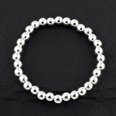 sterling silver beaded stretch bracelet