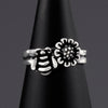 sterling silver bee and sunflower ring