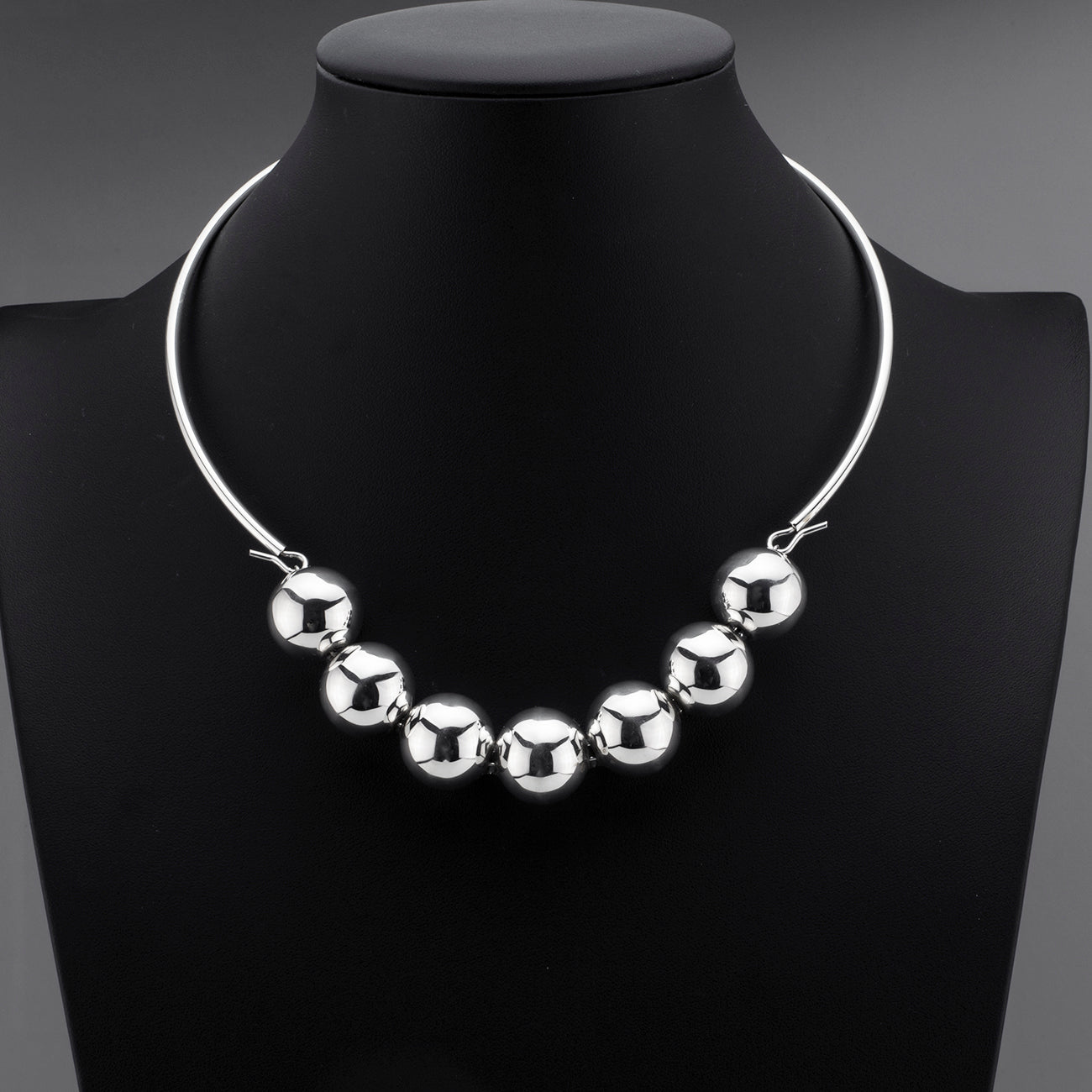 sterling silver big ball necklace