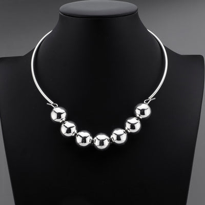 sterling silver big ball necklace