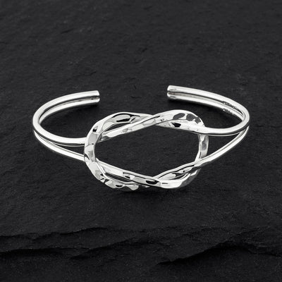 sterling silver big knot cuff bracelet
