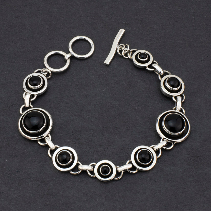 sterling silver black onyx bracelet