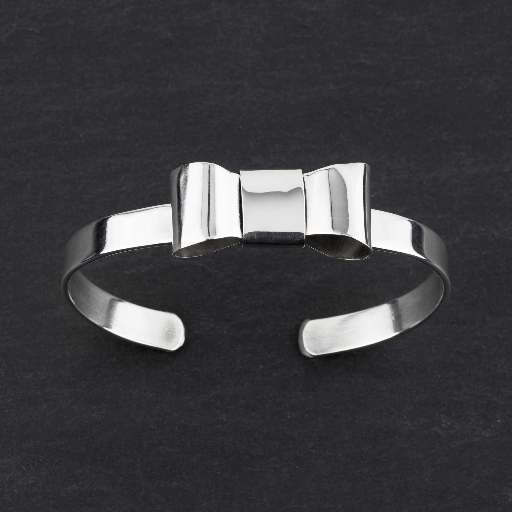 sterling silver bow bangle bracelet