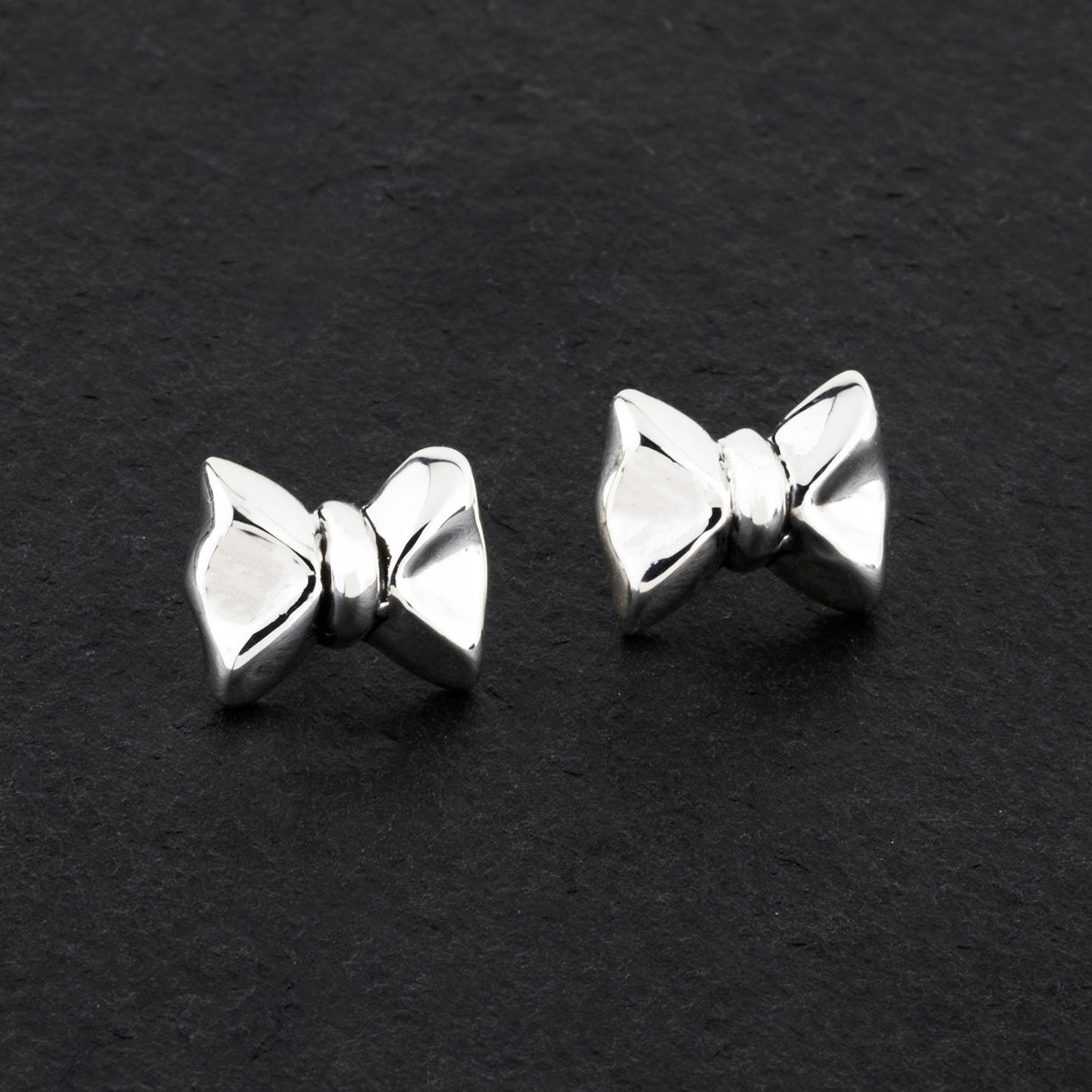 sterling silver bow stud earrings