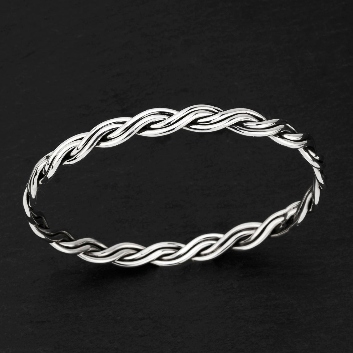 sterling silver braided bangle bracelet