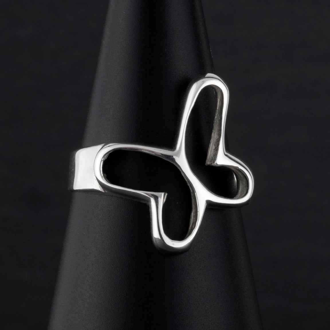 sterling silver butterfly cutout ring