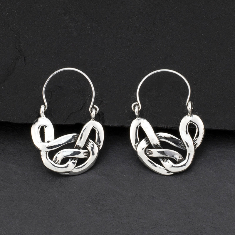 sterling silver Celtic knot hoop earrings